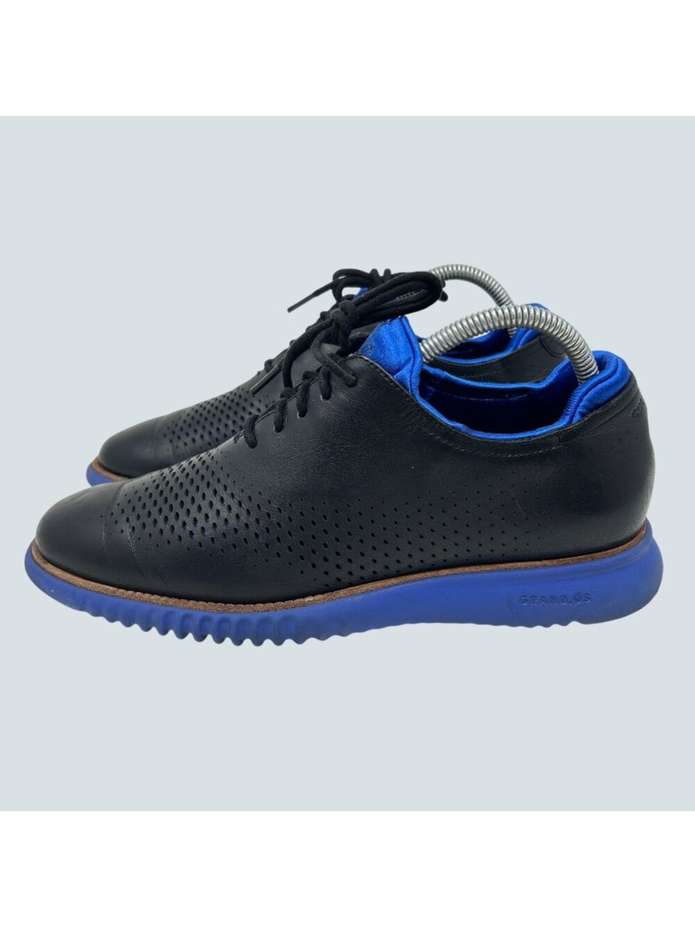 Cole Haan 2.ZERØGRAND Men’s 7M Black Blue Leather Perforated Oxford Shoes